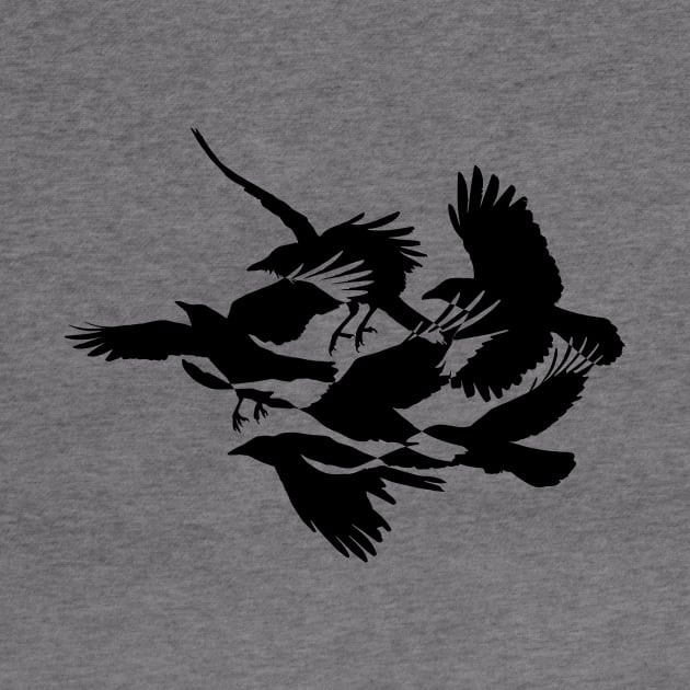 Silhouette of Crows Flying by LucentJourneys